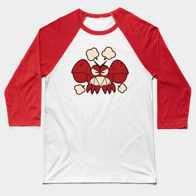 Crabby Crab Baseball T-Shirt by Kappacino Creations